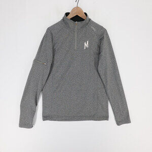 MN Wild UNRL Pullover Mens M Gray Heather 1/4 Zip Sleeve Pocket Athletic M Logo